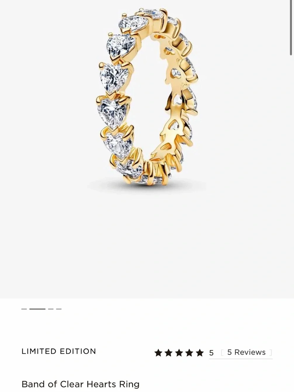 Pandora Band of Clear Hearts Ring